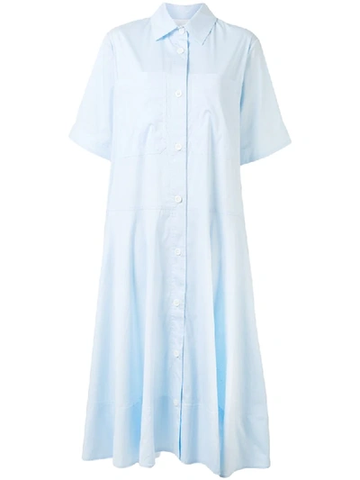 Lee Mathews Alice Pocket Shirt Dress In Blue