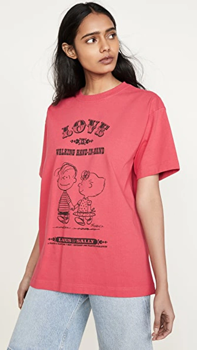The Marc Jacobs X Peanuts Love T-shirt In Red