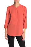 Nydj Henley 3/4 Sleeve Blouse (plus Size) In Chili