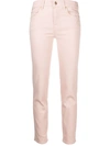 7 For All Mankind High-rise Ankle Skinny Jeans In Pink Sunrise