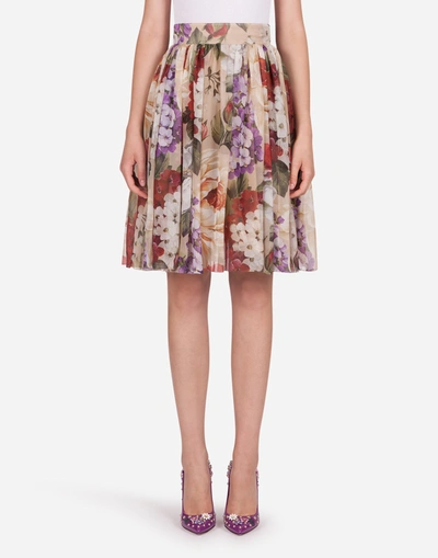 Dolce & Gabbana Floral-print Chiffon Midi Skirt In Floral Print