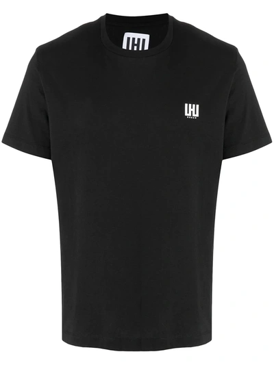 Les Hommes Urban Crew Neck Logo Printed T-shirt In Black