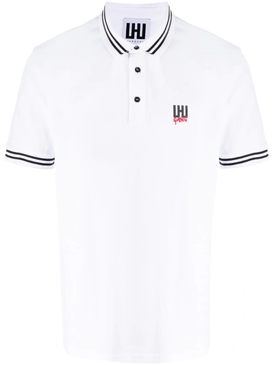 Les Hommes Urban Logo Short-sleeve Polo Shirt In White
