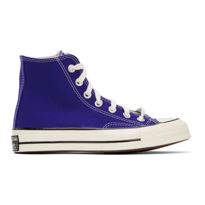 Converse Purple Chuck 70 Vintage Canvas High Top Sneakers In Rush Blue