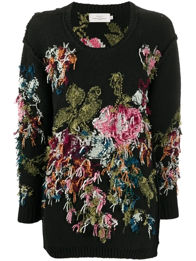 Preen By Thornton Bregazzi Lei Floral Embroidered Jumper In Black