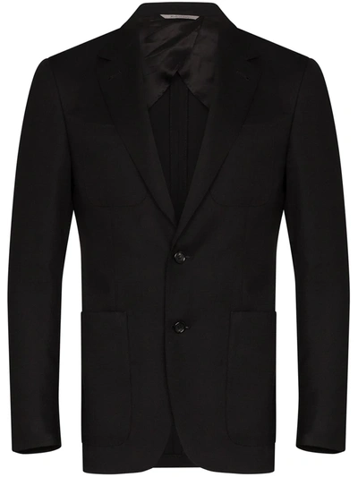 Canali Single-breasted Notched-label Blazer In Black