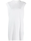Rick Owens Drkshdw Long-line Sleeveless T-shirt In White
