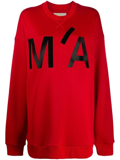 Marques' Almeida Oversized Monogram Print Sweatshirt In Red
