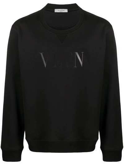 Valentino Tonal Vltn Logo Sweatshirt In Black