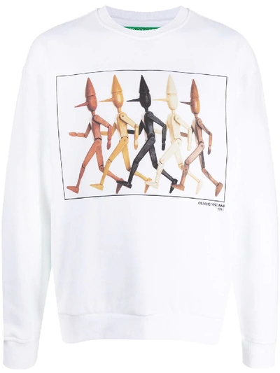 Benetton Pinocchio-print Sweatshirt In White