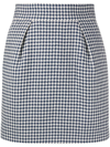 Alexandre Vauthier Houndstooth Patterned High-waisted Skirt In Blue