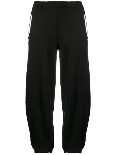 Stagni 47 Cropped Stretch Track Trousers In Black