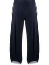 Stagni 47 Cropped Stretch Track Trousers In Blue