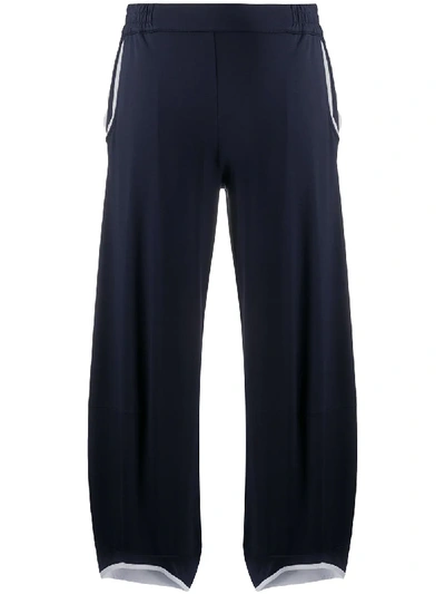 Stagni 47 Cropped Stretch Track Trousers In Blue