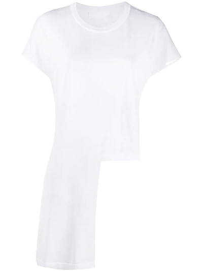 Stagni 47 Asymmetric Round Neck T-shirt In White