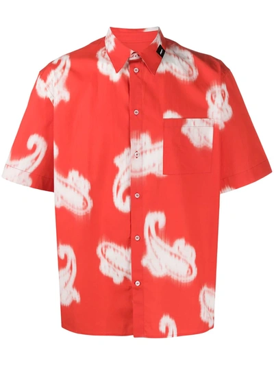 Msgm Paisley-print Cotton Shirt In Red