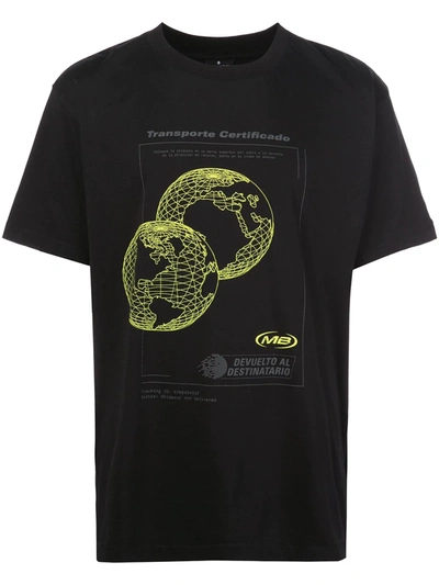 Marcelo Burlon County Of Milan Globe-print Boxy T-shirt In Black