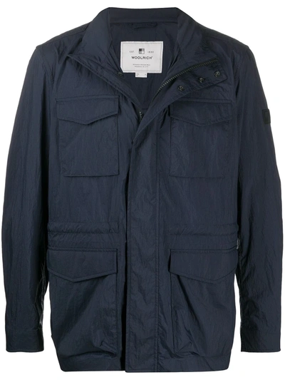 Woolrich Flap Pocket Field Jacket In Blue