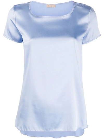 Blanca Vita Tania Silk T-shirt In Blue