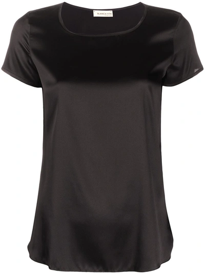 Blanca Vita Tania Silk T-shirt In Black