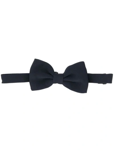 Tagliatore Textured Clasp Detail Bow Tie In Blue