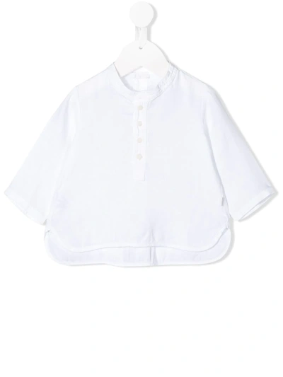 Il Gufo Babies' Shirt With Mandarin Collar In Bianco