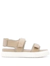 Giuseppe Zanotti Touch Strap Flat Sandals In Neutrals