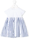 Il Gufo Babies' Ruffle Trim Dress In White