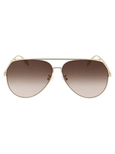 Alexander Mcqueen Am0316s Sunglasses In Gold