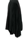 Ambush Asymmetric Pleated Skirt In Black