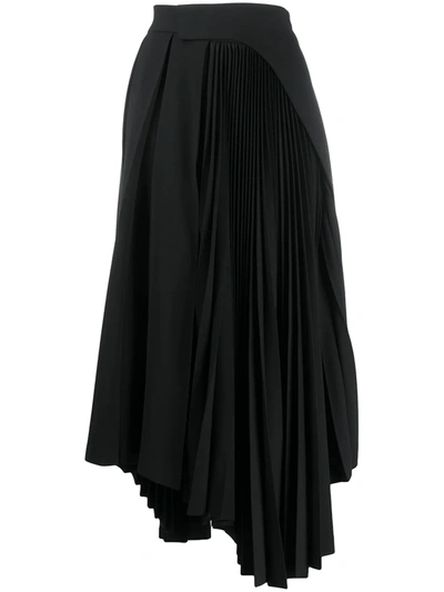 Ambush Asymmetric Pleated Skirt In Black