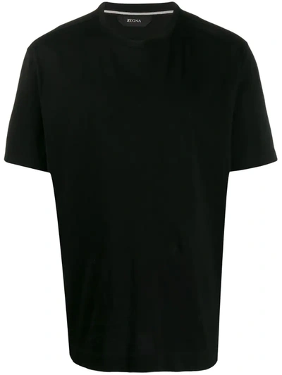 Z Zegna Embroidered Logo T-shirt In Black