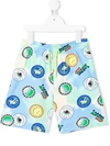 Kenzo Kids' Tie-dye Printed Shorts In Yellow