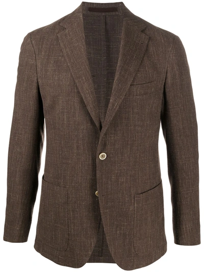 Eleventy Single-breasted Blazer In Brown