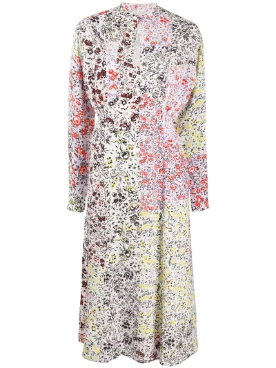 Lala Berlin Patchwork Floral-print Dress In White