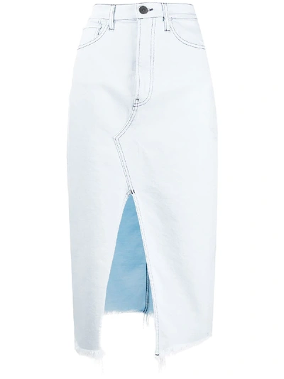 3x1 Denim Midi Skirt In Blue