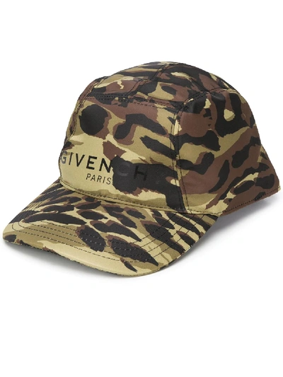 Givenchy Camouflage Print Baseball Cap In Green