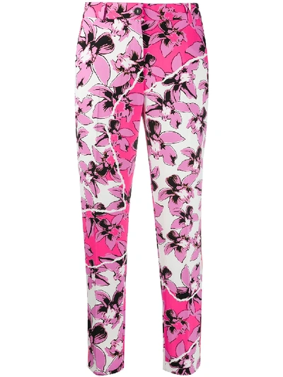 Iceberg White And Pink Trousers In Pink/white