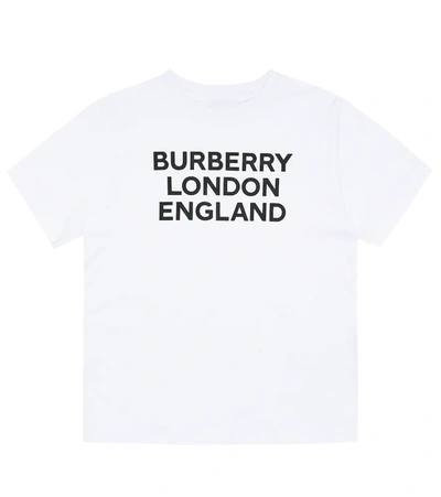 Burberry Kids' Logo Print Cotton Jersey T-shirt In White