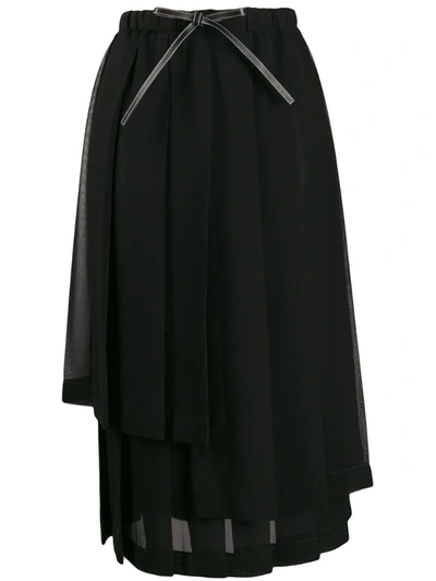 Loewe Asymmetric Midi-skirt In Black
