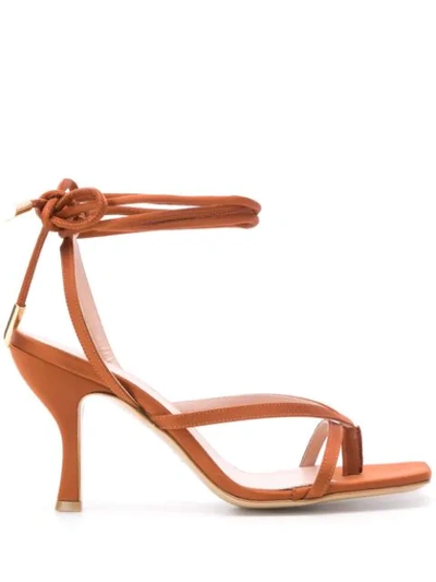 Gia Couture Kandice Open-toe Sandals In Brown