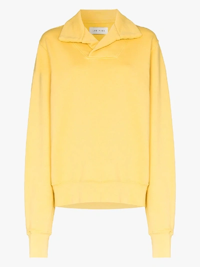 Les Tien Collared Long-sleeve Sweatshirt In Yellow