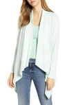 Bobeau Amie Waterfall Knit Cardigan In Opal