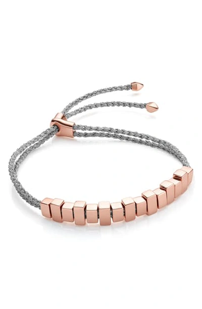 Monica Vinader Linear Ingot Friendship Bracelet In Rose Gold/ Silver