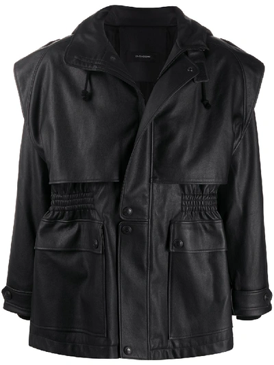 Gr-uniforma Faux Leather Biker Jacket In Black