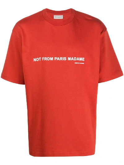 Drôle De Monsieur Logo-print Crew Neck T-shirt In Orange