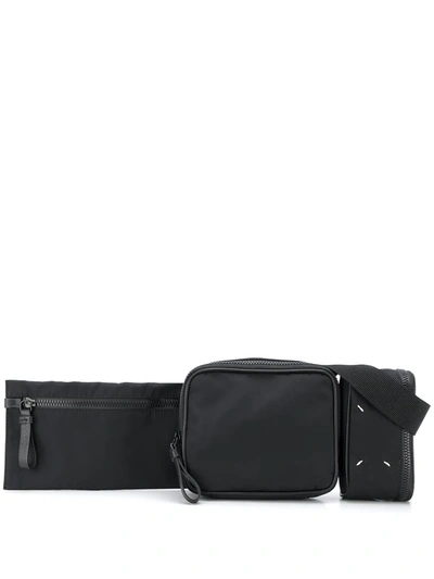 Maison Margiela Three Pouch Belt Bag In Black