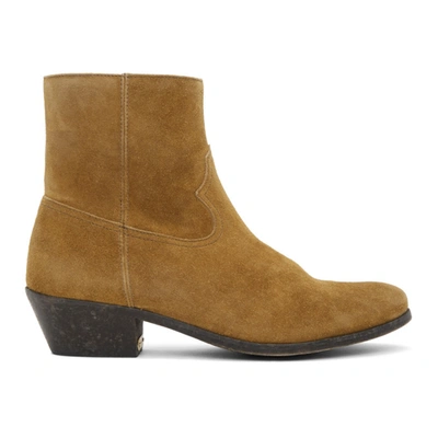 Golden Goose Western-style Ankle Boots In Beige