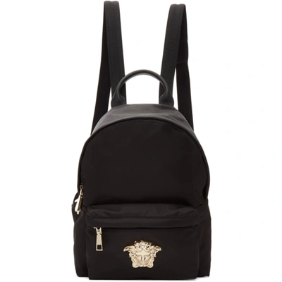 Versace Black Nylon Palazzo Backpack In D41oc Gold