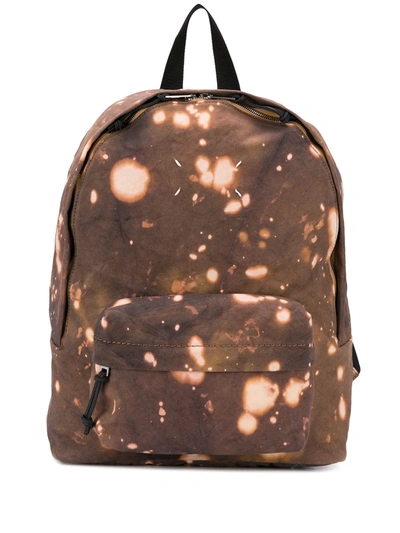 Maison Margiela Bleach-effect Backpack In Brown